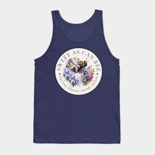 Sweet As Can Bee Water Color Illustration with Ink Splashes and Drips Tank Top